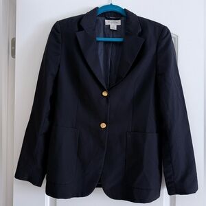 Brooks Brothers Navy 100% Wool Blazer with Gold Buttons size 6